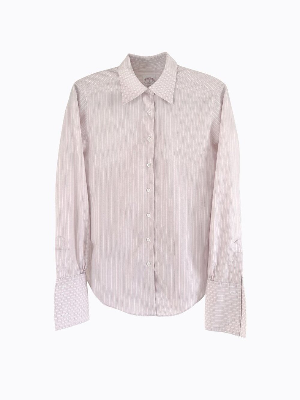 Brooks Brothers Striped Oxford Shirt 4 Pink White Cotton Non-Iron French Cuffs